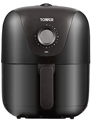 Tower T17062 Vortx Manual Air Fryer with Rapid Air Circulation, 30-Minute Timer, 3 Litre, 1000W, Black