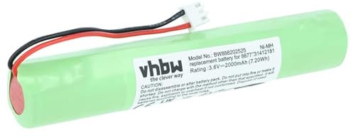 vhbw Akku Ersatz für Hurricane 8877731412181 | für Staubsauger Home Cleaner Heimroboter (2000mAh, 3,6V, NiMH)