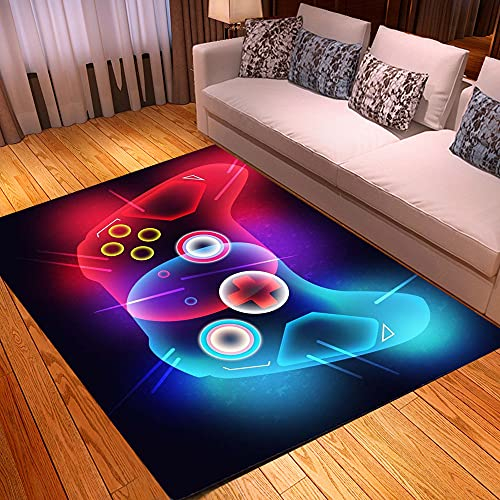 Gamer Carpets for Bedrooms Teenager Boy Girl Kids Anime Gaming Gamer Pattern Bed Rugs Bedroom Living Room Decorations Floor Indoor Area Rugs Washable Non-Slip Rugs Pads (50x80 cm,black color)