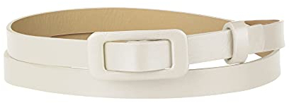 Allegra K Dünne Rechteckschnalle Plus Size Taillengürtel Gürtel für Jeanskleid Beige Fit waist up to 99cm/39