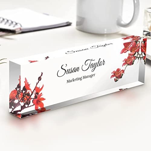 Custom Desk Name Plates - Personalized Name Plates for Desks - Office Desk Name Plate Acrylic, Unique for Friends, Family and Coworkers - 8x2.4x1.2