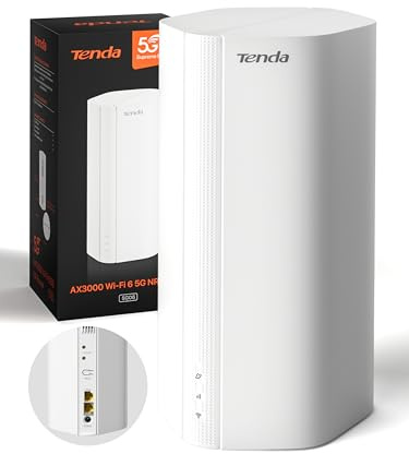 Tenda 5G06 5G Router with Dual SIM Slots, AX3000 Dual Band WiFi 6 | 2.5G LAN/WAN Port, Mesh WiFi+, VPN & WPA3 Security, Web & App Management, Plug and Play