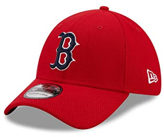 New Era Boston Red Sox Baseball Cap 39Thirty gebogener Schirm rot Teamlogo Kappe Hut Stretch - S-M (6 3/8-7 1/4)