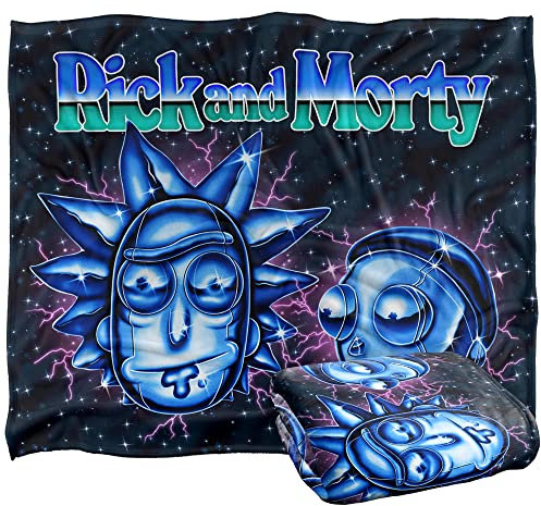 RICK AND MORTY Silky Touch Kuscheldecke, Optimalweich, 152 x 127 cm