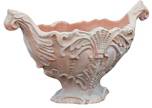 Biscottini Grands Pots en Terre Cuite pour l'extérieur 77x36x45 cm Made in Italy | Vases pour Plantes Grandes Artisanales | Grand Vase en Terre Cuite