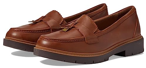 Clarks Brown's Westlynn Bella Loafer, Tan Leather, 8.5 Medium US