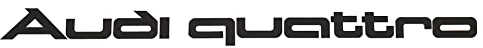 Audi A16-2271 Aufkleber Audi Quattro Logo Frontscheibe Schriftzug Dekorfolie, schwarz