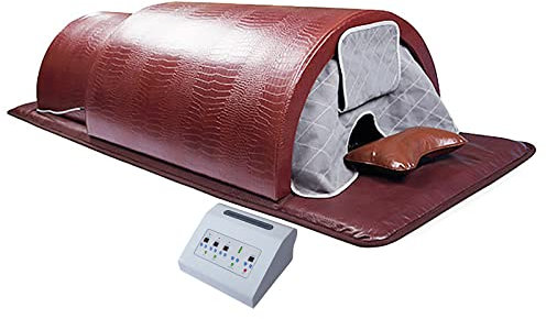CAYBE Dôme de Sauna à thérapie Infrarouge, Technologie Zero EMF avec Oreiller, Germanium, Tourmaline, Bian, Pierres énergétiques de Jade, Couverture complète à 360 degrés Capsule de Sauna personnelle