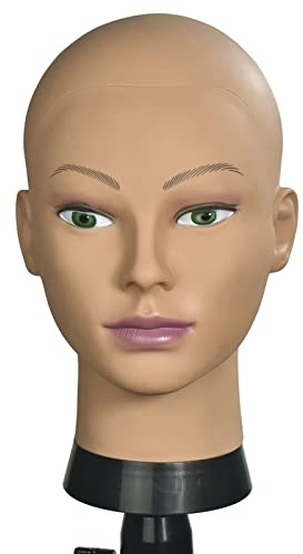 Frisierkopf, weiblich, kosmetologisch, Mannequin-Kopf für Perückenherstellung und Präsentation mit kostenloser Klemme