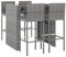 vidaXL Gartenbar Set 5-TLG., Gartenmöbel Bartisch 4 Barstühle, Stehtisch Barhocker für Garten Terrasse, Sitzgruppe Gartenset mit Kissen, Grau Poly Rattan