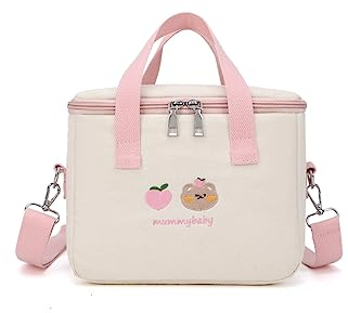 PORRASSO Bolsa de Almuerzo Aislada Bolsa Aislamiento Isotermica Bolsa Nevera Bolsa Comida para Mujeres Adolescentes Niño Escuela Oficina Picnic Rosa