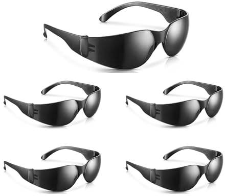 PMELCXD 5Pack Gafas De Seguridad, Gafas De Protección, Gafas A Prueba De Polvo, Transparentes Plaquetas Nasales Gafas De Seguridad Y Trabajo Manchas Y Agentes Contaminantes Para Actividades Aire Libre