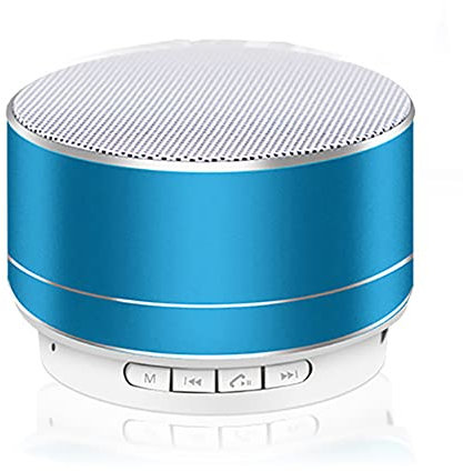 GIVOKE Mini Wireless Bluetooth Speaker with Microphone, Compatible with iPhone iPod Android Phones MP3 Players and More, Receive Calls (Blue)