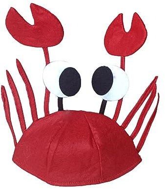 Uposao Krabben Hut Lustig Krabben Mütze Neuheit Hut 3D Hummerhut Krabbe Filzhut für Kinder Frauen Herren Erwachsene Halloween Weihnachten Ostern Party Dekoration Kostüm Zubehör