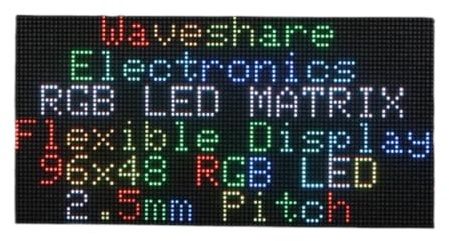 Flexibles RGB-LED-Matrix-Panel, kompatibel mit Raspberry Pi / Raspberry Pi Pico / ESP32 / Arduino 2,5 mm Rastermaß 96 x 48 Pixel, einstellbare Helligkeit und biegbare Leiterplatte