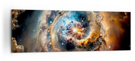 ARTTOR Bilder auf Leinwand 160x50cm Wandbild Weltraum - 5808 | Universum Kosmos Galaxis Panorama Groß XXL Wanddekoration Wohnzimmer Schlafzimmer Wanddeko Wand Kunstdruck Wandkunst ARTTOR