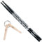 Tama 5A-F-BS Drumsticks Silver Rhythmic Fire Schwarz + keepdrum Schlüsselanhänger Drum-Sticks