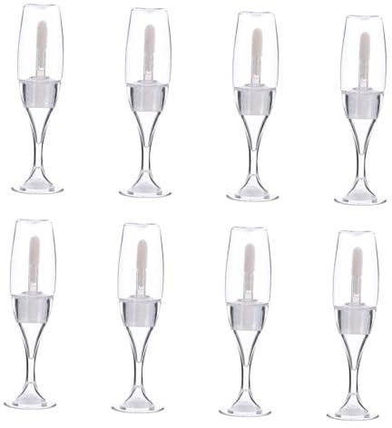 FOMIYES 8pcs Wine Glass Vials Lip Gloss Containers Lip Gloss Samples Bottles Empty Lip Balm Containers Makeup Lip Gloss Wine Bottle Lip Gloss Travel Mini White Plastic Sample Tube