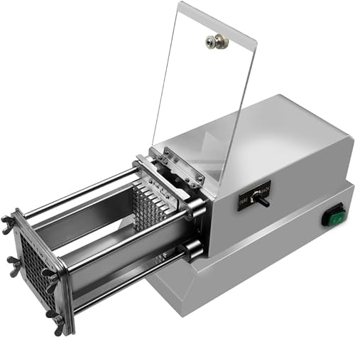 HDCCDM Coupe-Frites Électrique, Coupe-Frites Électrique Professionnel, avec Lame De 8 Mm, 10 Mm, 12 Mm, en Acier Inoxydable, Idéal pour Les Pommes De Terre, Les Carottes, Les Concombres