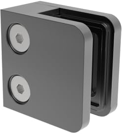 Sellon24® Glashalter Zamak Glasklemme Zink Glasklemme Geländer RAL7016 Anthrazit Eckig Pfosten Halterung Gelaender Glas pulverbeschichtet grau Balkon Terrasse quadrat (ZN-AN/2100-000 - 10,00 mm)