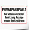 Indigos UG Aufkleber PRIVATPARKPLATZ - Besitzstörungsklage - Österreich - 297x210 mm - Hotel, Firma, Schutz, Kita, Arzt, Praxis, Wohnung - Sicherheit - Warnung