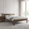 Hansales Holzbett 160x200cm Kaja Eiche Holzbett mit Kopfteil, Bettgestell ohne Lattenrost, Doppelbett aus massivem FSC® Birkenholz, Bettrahmen belastbar bis 350kg mit Öl beschichtet