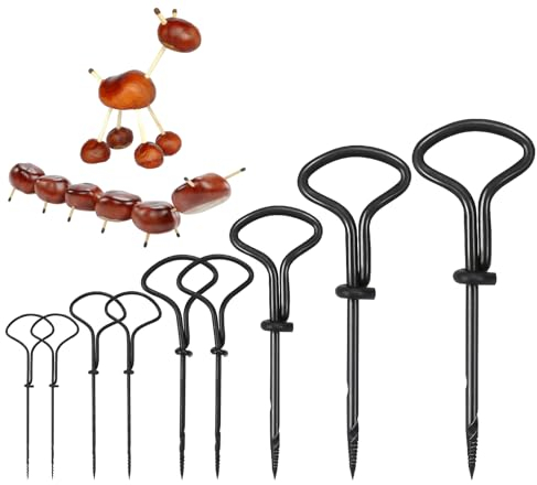 SUNYOK 9pcs Forets Manuels pour Châtaignier Vrille Bricolage Châtaigne 1,5/2/3/4/5/6mm Outils de Perceuse pour Marrons Bois Tendre Jeu de Vrilles à Main pour Enfant