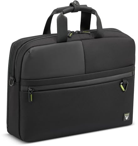 RONCATO TRIAL Borsa Messenger da Ufficio per Laptop PC 15.6'' - Cartella Borsa da Lavoro 2 Manici porta Computer Portatile Nero