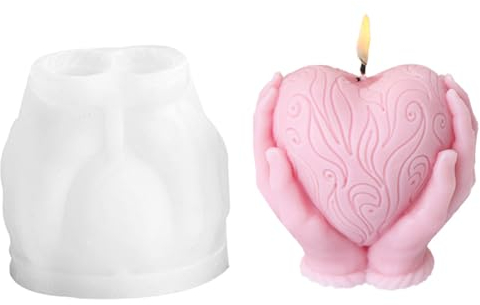 STQDEU Stampo in Silicone per Candela Fai Da Te a Forma di Cuore, Adatto Come Regalo Romantico