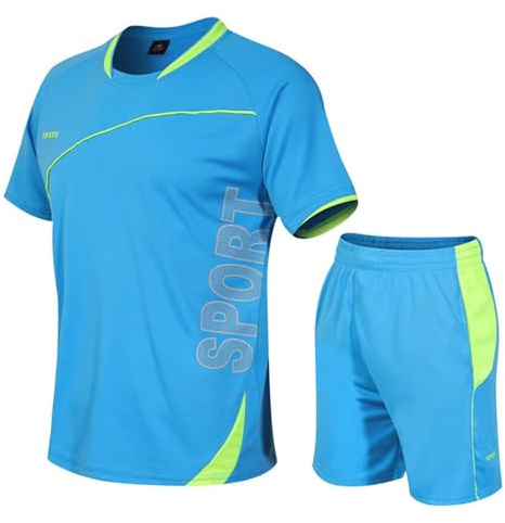 Adixun Boys Football Kits Kids Sports Football Jersey Sets Children Football Training Shorts and T-shirt Sets Gym Tennis School Pe Kits
