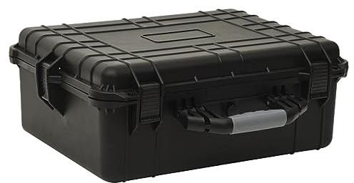 JUDYY Flugkoffer Tragbar Schwarz 55x43x21 cm PP, Pelican Case, Flightcase, Peli Case, Munitionsbox, Hardcase Koffer, Werkzeugkoffer Leer Gross