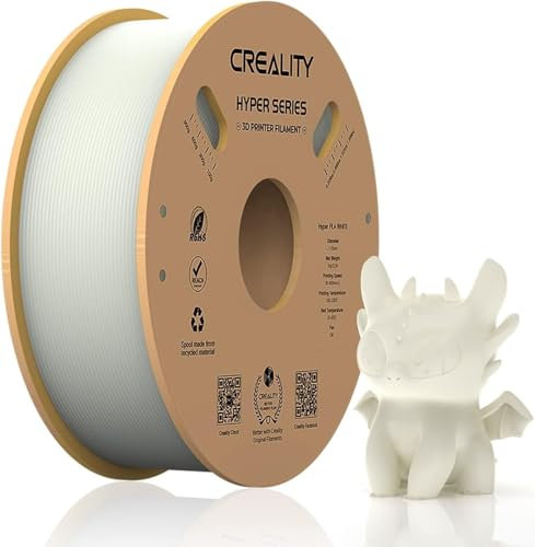 Creality Hyper PLA Filament 1.75 mm 3D Drucker Filament für hohe Geschwindigkeit 30-600 mm/s, Langlebig und Glatt, Maßgenauigkeit +/-0.03 mm, für die meisten 3D Drucker 2.2 lbs/Spule (Weiß)