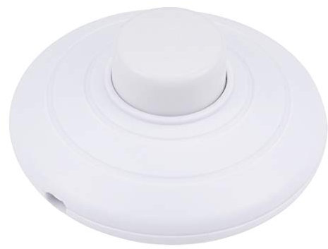 XZMJDZSWN Interrupteur à Bouton Interrupteur à Bouton-Poussoir à pédale en Ligne, Interrupteur à pédale Marche/arrêt for Lampe Ronde, Blanc, 3 pièces FZUGEDRLI