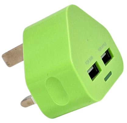 Electoys Dual USB Plug Fast Charger - 2A Double Charging Plug Adapter - UK Compatible With Samsung iPhone 15 14 13 12 11