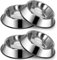 Nobleza 4 Pack Stainless Steel Metal Large Dog Bowls - 790ml, 25.3 cm/ 10 in Diameter Dog Water Food Feeding Bowls Large Pet Bowl for Dogs Pet Food Bowl with Non Slip Base