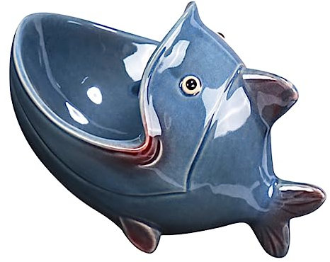 TOPBATHY Plato De Cerámica Pez Grande Plato para Joyas Frutero Jabonera Decorativo para Hogar