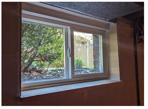 Ersatzfenster für Keller, 14 16 18 20 22 24 hoch, 30 32 34 36 40 breit, kleines Fenster mit Fliegengitter für Hühnerstall im Kellerschuppen, weiße Aluminium-Schiebefenster, flächenbündig mon