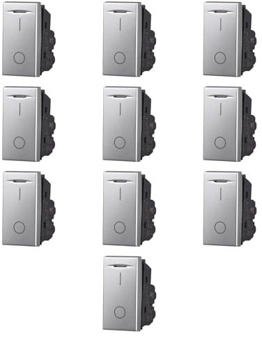 10x Interruttore 0-1 16A, Moduli grigi, grigio, Compatibile Con BTicino Axolute, frutti, interruttori, pulsanti, deviatori, dimmer, sensori, PIR, buzzer, Per Placche originali e compatibili