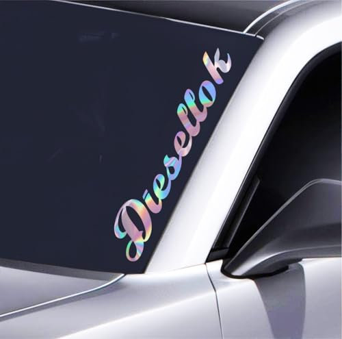 Diesellok Auto Aufkleber - Lustiger Schriftzug für Diesel Fahrzeuge - 55x9 cm für Frontscheibe - Tuning Deko für Auto & LKW - Hingucker mit Witz, Hologramm