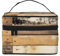 Rustikale Make-up-Tasche aus Holz für Damen, tragbar, Reise-Kosmetikkoffer, Make-up-Organizer, Beauty-Box mit Innentasche und Griff
