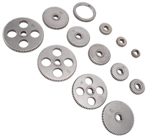 Garosa Drehmaschine Getriebe Set Halteles Hochgeschwindigkeits -Stahl -Kit für Genaue Bearbeitung, Geeignet für Wm 210 Mini Drehmaschine 13 X Zahnräder