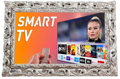 Dekorativer Barock-Rahmen für Smart TV, perforierter Stil, Blattsilber, 14 cm breit, TVGGA das Produkt hat Varianten (32 bis 40 Zoll)