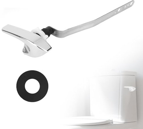 Fukaisu Toilet Flush Handle Replacement Compatible with Kohler 87115-CP | Side Mount Toilet Handle Trip Lever Repair Kit with Washer for Kohler Toilets Parts & Accessories