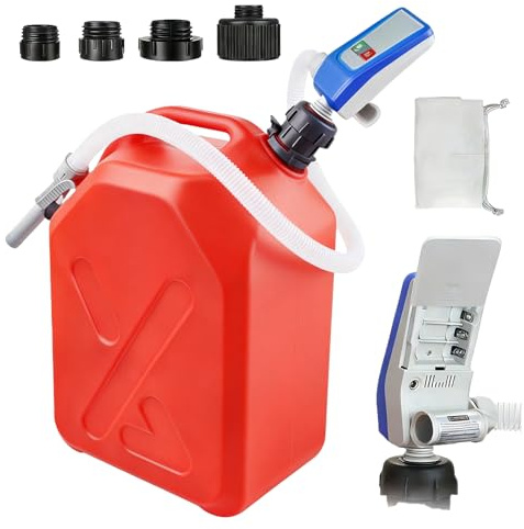 Pompe De Transfert De Carburant, Pompe Carburant Électrique Avec Stop Automatique, 3,2 GPM Pompe De Transfert Autonome Avec Adaptateur De Réservoir De 4 Tailles Pour Carburant, Huile