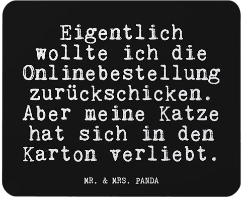 Mr. & Mrs. Panda Mauspad Eigentlich wollte ich die... - Geschenk, Karton, Büroausstattung, Designer Mauspad, Glizer Spruch Sprüche Weisheiten Zitate