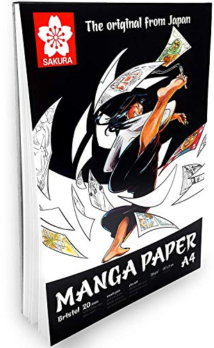 Sakura Manga Zeichenblock - A4 250gsm 20 Blätter - Ideal für Anfänger und fortgeschrittene Manga-Künstler