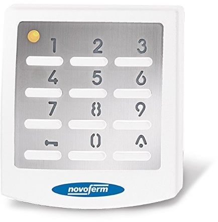 Novoferm Funktaster (UV-Beständig; Testfeld beleuchtet; Edelstahl; 433 MHz; Weiß; Knopfbatterien enth.) TM14871040150