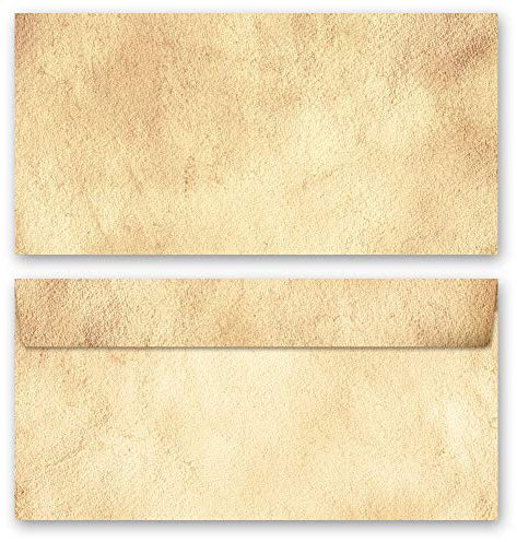 10 Briefumschläge (ohne Fenster) Antik & History, ANTIK DIN LANG (220x110 mm) | Paper-Media