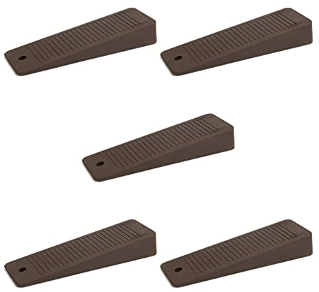 5 x sossai® Türkeil | TSK95 | Türstopper aus Hartgummi | Farbe: Braun