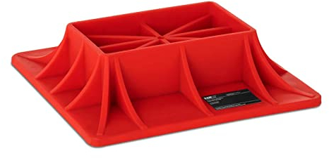 MSW Hi-Lift Jack Base Off-Road Base Farm Jack Base Vehicle Lifter Base Plate 4x4 Four Wheeling High-Visibility Red 2500kg MSW-OSP-2500 (Plastic, 11.2mm Thick, Max. Load 2.5 Tons)